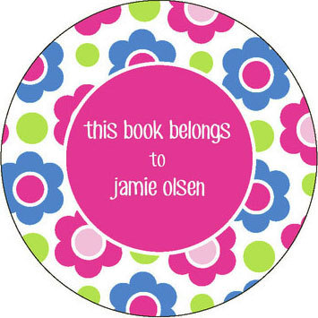 Retro Flower Round Stickers